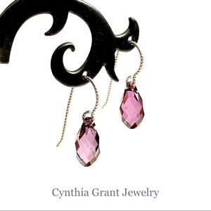 Swarovski and Sterling Briollete Earings